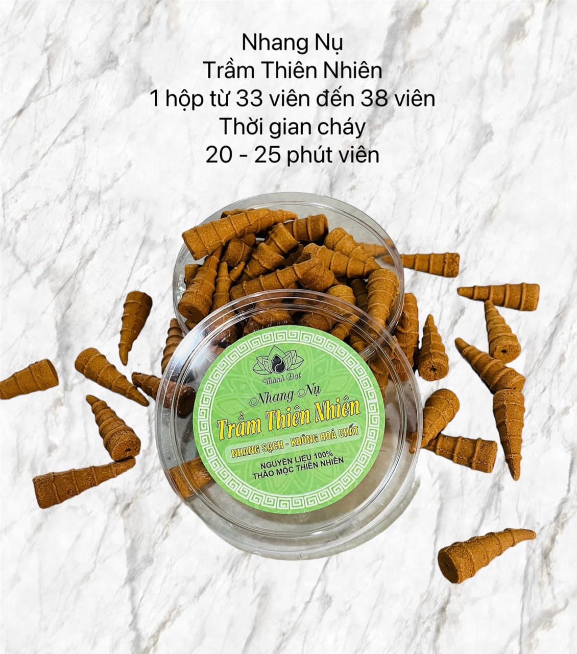 Nụ trầm tự nhiên, ,hương thom nhẹ nhàng thư giản,1 hộp 33-38 viên